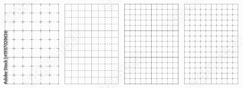 Black grid blueprint background. Black line on white background for technical drawings, architectural plans, digital interfaces, and geometric design templates with precision