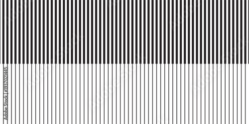 Striped halftone pattern. Black and white monochrome background with vertical lines. Minimalistic print