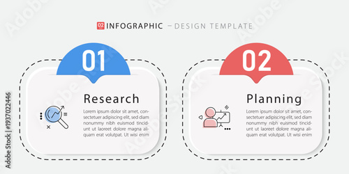 Comparison Infographic Design Template, Comparison between companies and products and services, Business presentation concept with 2 options, To do list or planning icon, vector illustration.