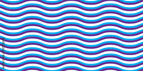 Simple seamless pattern with abstract ocean waves in blue tones on white background. Ideal for kids decor, summer textiles, marine designs, and beach-themed products.eps10
