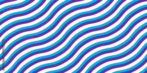 Simple seamless pattern with abstract ocean waves in blue tones on white background. Ideal for kids decor, summer textiles, marine designs, and beach-themed products.eps10