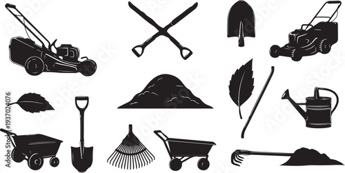 Gardening tools and equipment for yard work and maintenance