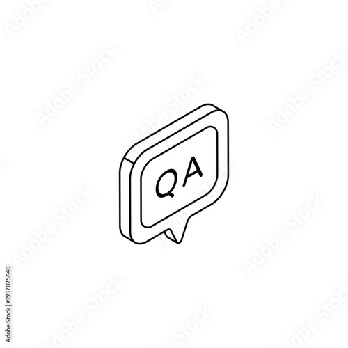 Three Dimensional Question and Answer Speech Bubble Icon.
