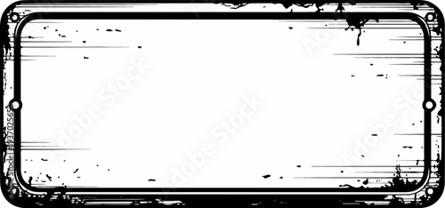 A weathered, rectangular, blank frame with rounded corners and distressed grunge texture