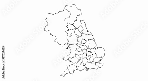 Outline map showing administrative divisions of a geographical region