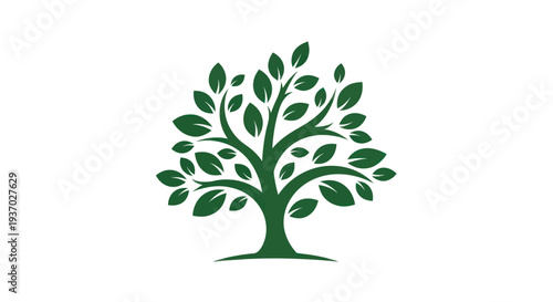 Green tree illustration on white background