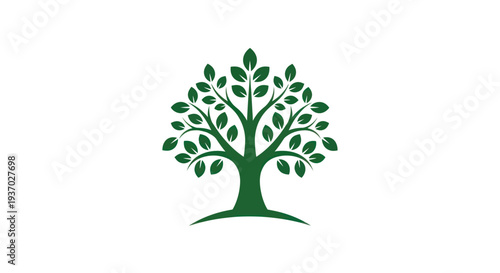 Green tree illustration on white background