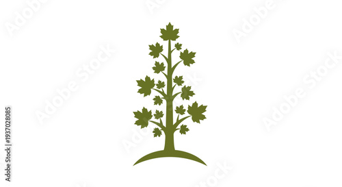 Green tree illustration on white background