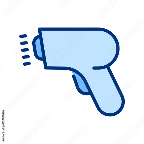 Barcode reader solid blue icon. Scanning, scanner sign. Scan reader vector symbol. For apps, website, business, ui, ux design, infographic, etc. Isolated on a white background.