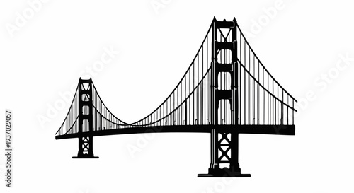 Golden Gate Bridge silhouette icon vector illustration