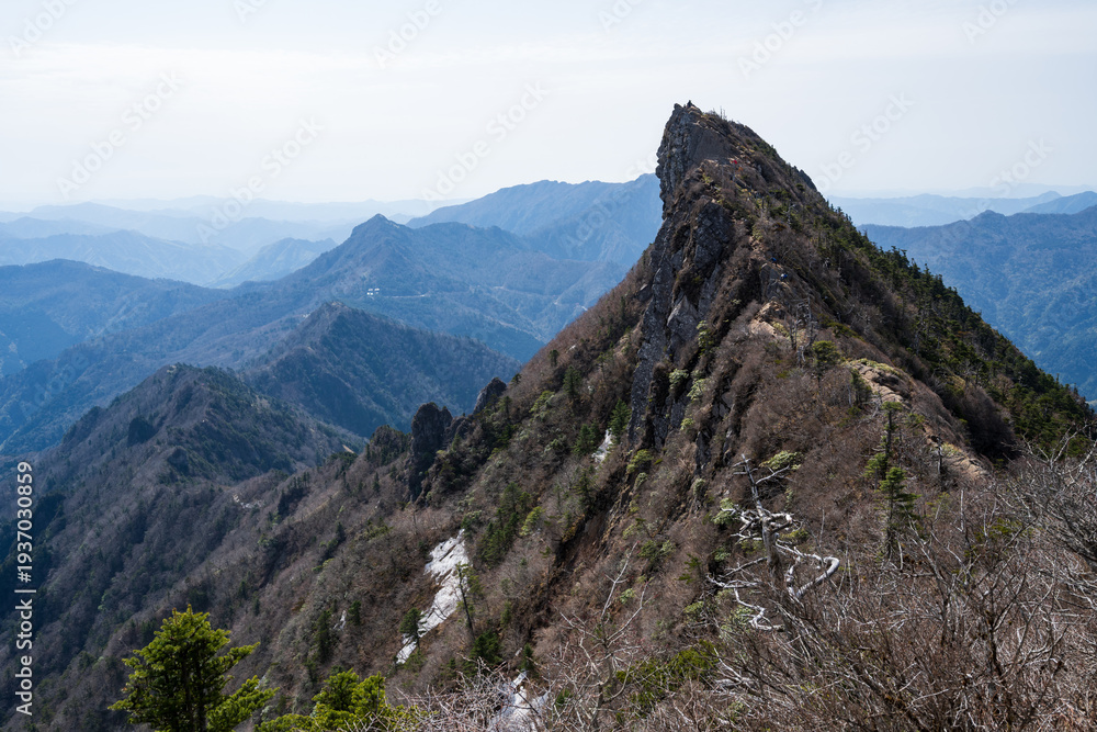 Obraz premium Climbing Mt. Ishizuchi, Ehime, Japan