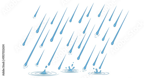 Set of blue rain drops vector
