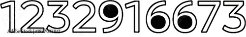 Stylized numbers 1, 2, 3, 2, 9, 1, 6, 6, 7, 3 with black filled circles in 9 and 6