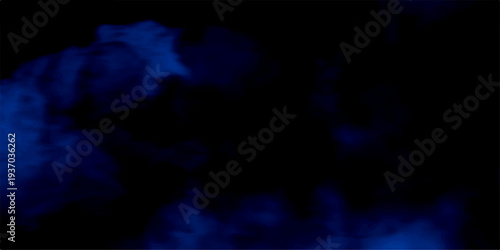 Blue smoke in dark background. Texture and desktop picture. A stunning nocturnal skyscape with a dramatic storm approaching. Blue Mist Texture for Fantasy or Atmospheric Visual Backgrounds. 
