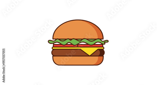 Vector illustration of a cheeseburger