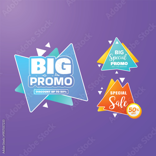 Promo sale label promotion design