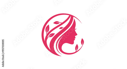 Woman silhouette with floral design