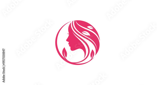 Woman profile icon in circle design
