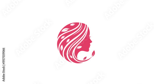 Woman profile with leaves logo design