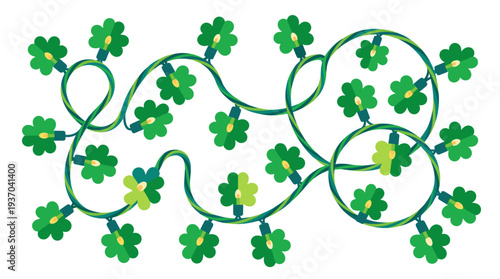 Festive Clover Garland String. An image of a string of clover garland
