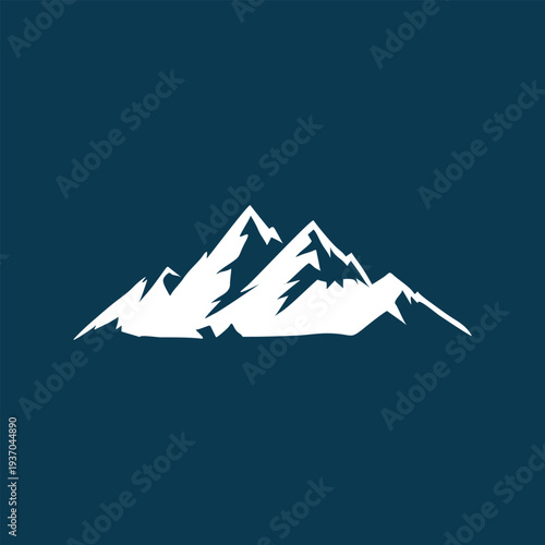 Mountain Summit Peak Hill Rock with Adventure Outdoor logo design