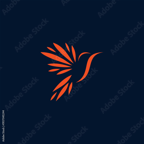 Hummingbird logo vector with solid color.  Suitable for your design need, logo, illustration, animation, etc.