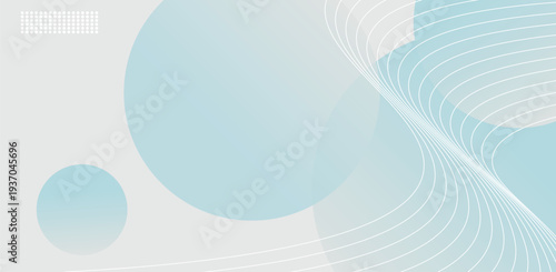Blue Minimal Abstract Background With Soft Circles And Flow Lines