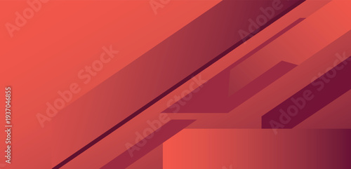 Red Corporate Abstract Background With Modern Diagonal Geometry