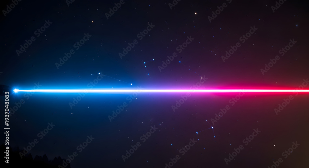 Obraz premium Abstract blue cosmic night sky with glowing stars and nebula particles