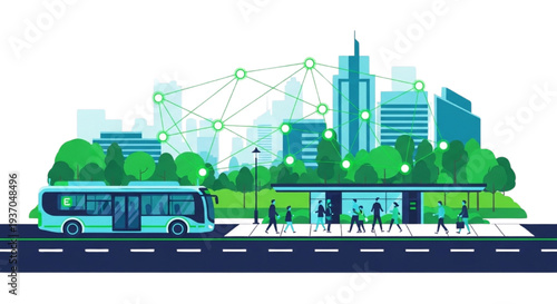 Smart City Public Transportation Network with Connected Bus and People