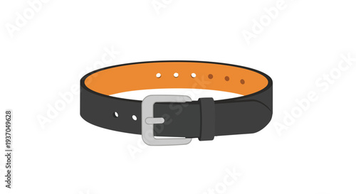 Black Leather Belt with Silver Buckle, Fashion Accessory for Men and Women