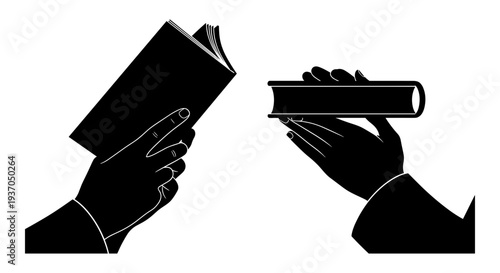 Set of 2 book hands icons vector
