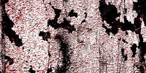 Red color paint cracks background, Weathered rustic surface, Dry leak paint backdrop. Abstract textured background with glowing white outlines and dark purple. Brown and dark gray rough grainy stone a