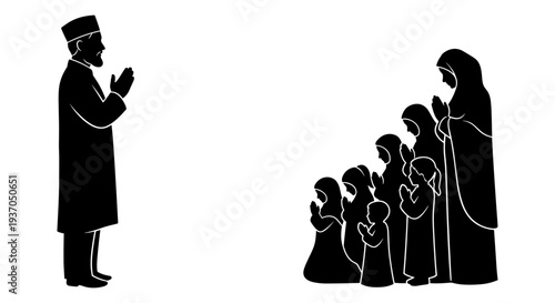Set of 7 black silhouette people icons vector