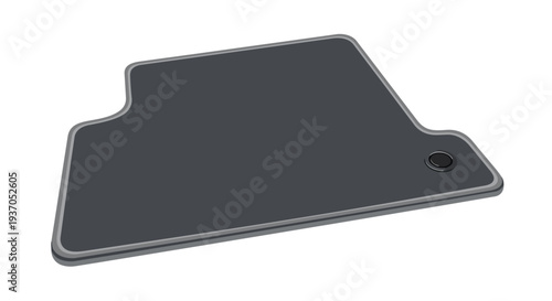 Dark Gray Car Floor Mat with Textured Surface and Retaining Clip