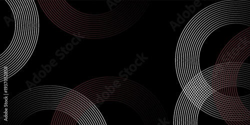 Wallpaper Mural Abstract grey and red circle line vector on dark background. Modern simple overlap circle lines texture creative design. Suit for poster, cover, banner, flyer, brochure, presentation, website Torontodigital.ca