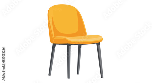 Modern Orange Chair with Black Legs - Minimalist Furniture Design