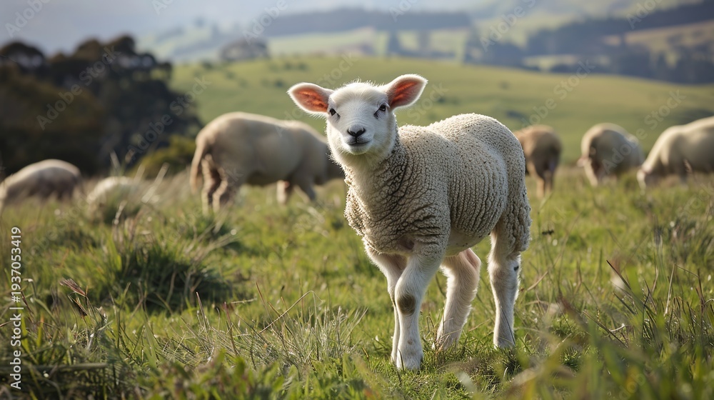Fototapeta premium Discover the Premium Taste of New Zealand Lamb – High‑Quality Pasture‑Raised Lamb with Tender Texture and Mild Flavor