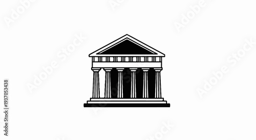 Ancient Greek-style building with pillars and triangular pediment