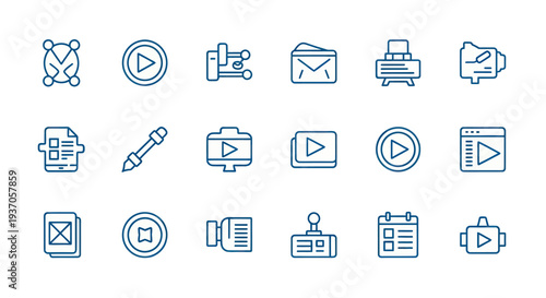 Set of digital icons for user interface