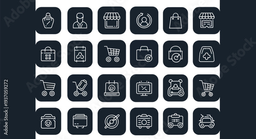 Shopping icons e commerce and retail symbols