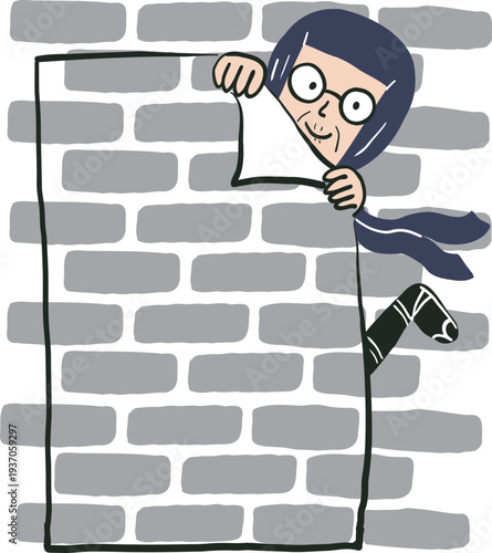 隠れ身の術を使って敵から身を隠す忍者