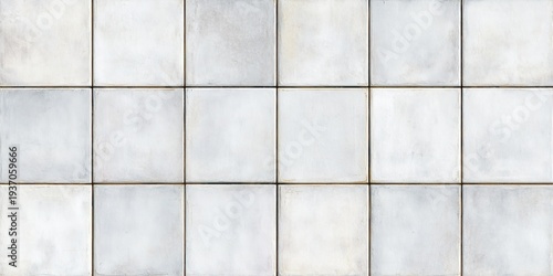 Textured white square tiles arranged in a grid, with subtle variations and dark grout lines