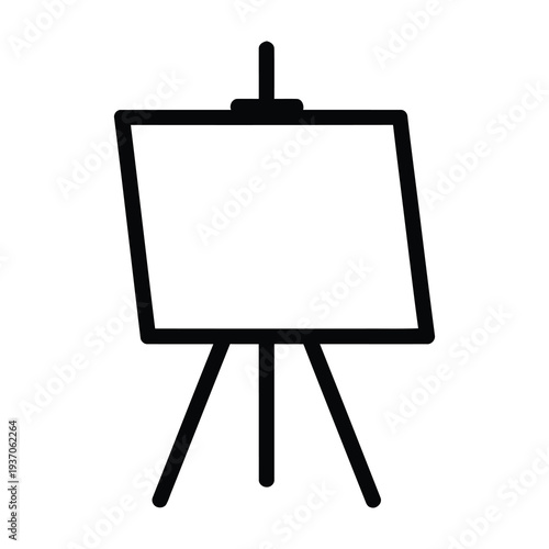 Blank canvas on an easel in minimalist style with clean lines and neutral tones for artistic creativity and presentation