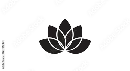 Black and white lotus flower design