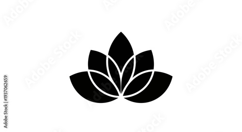 Black and white lotus flower design