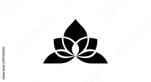 Black and white lotus flower design