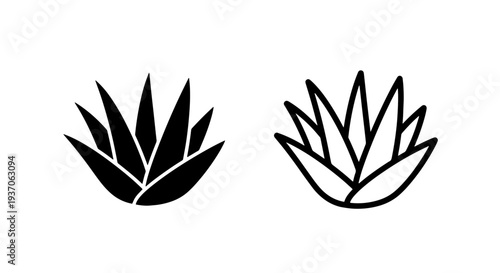 Agave Plant Icon, Succulent Symbol, Desert Flora Graphic Vector