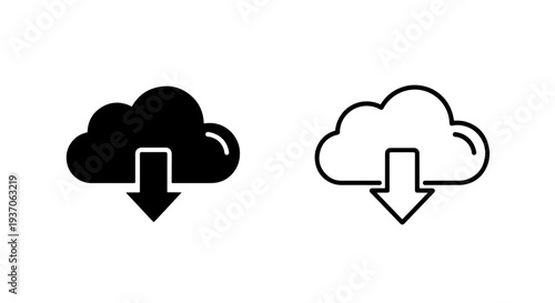 Cloud Download Icon: Data Transfer and Cloud Storage