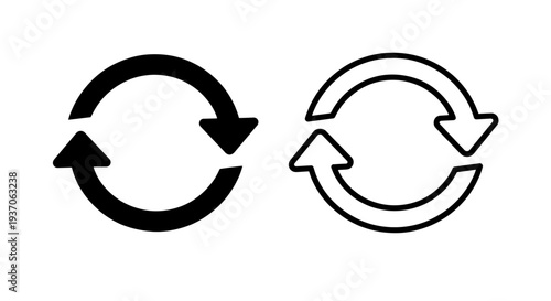 Refresh and Repeat Arrows Icon: Circular Process